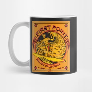 MALIBU FIRST POINT CALIFORNIA SURFING Mug